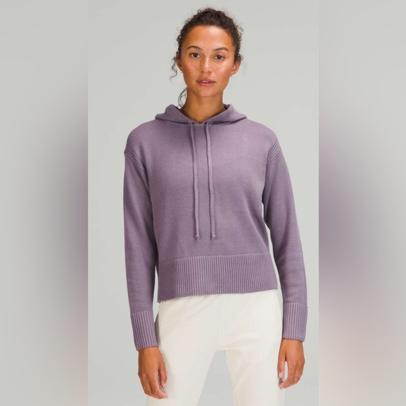 lululemon athletica Tops - Lululemon Double Knit Sweater Hoodie Dusky Lavender Sz XS/S
